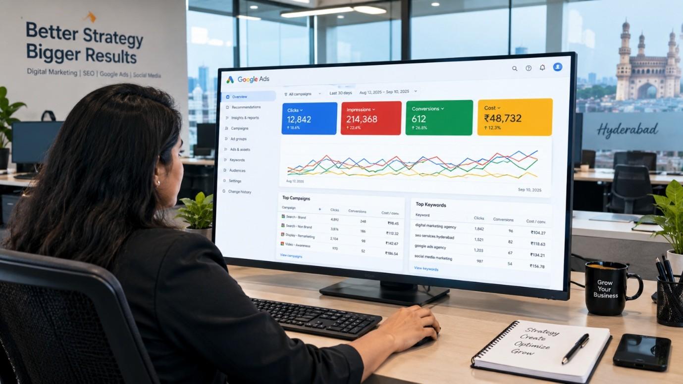 Google Ads campaign management by an advertising agency in Hyderabad