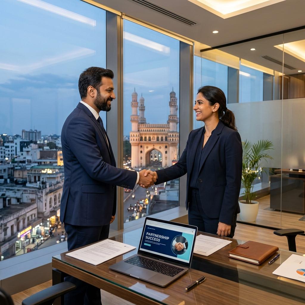 Business partnership with a digital marketing agency in Hyderabad.
