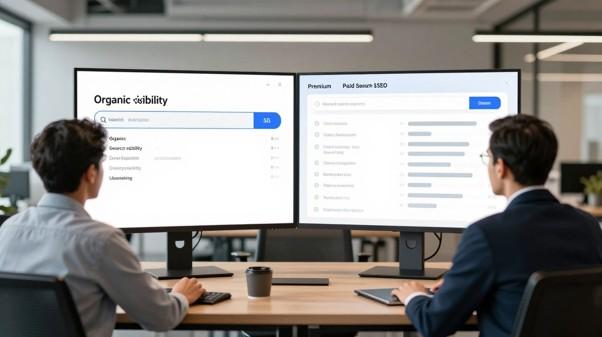 SEO vs Google Ads comparison between organic and paid search