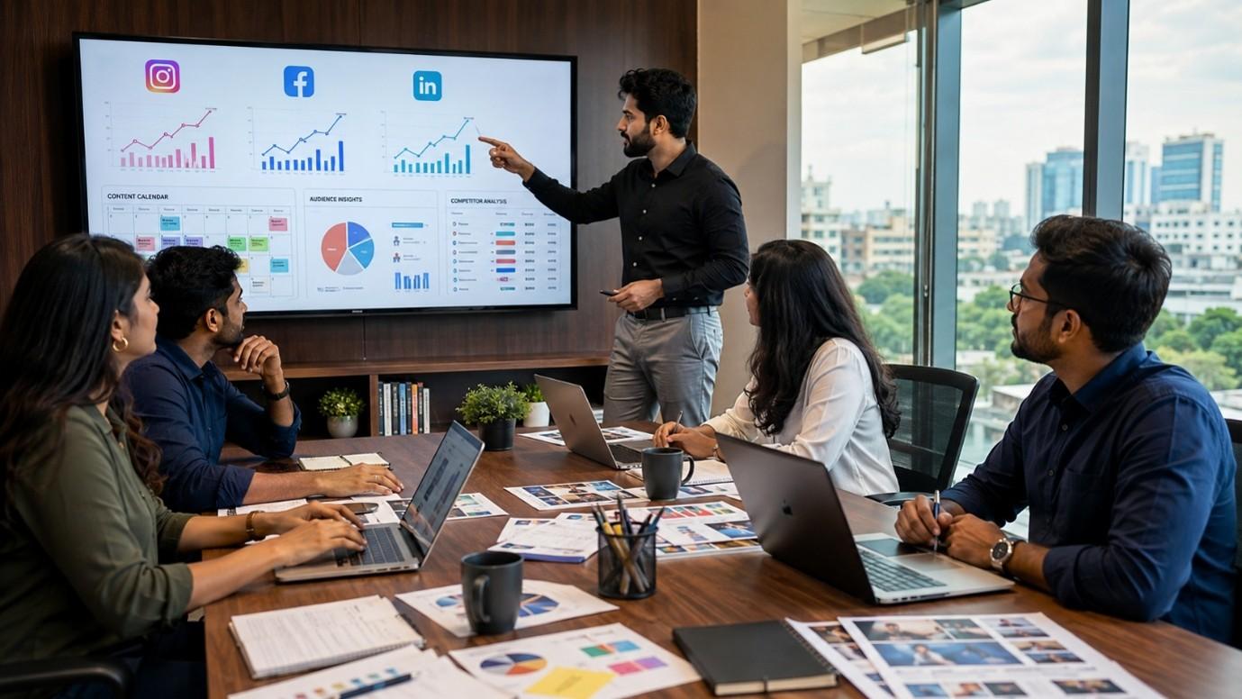 Social media strategy planning by a marketing agency in Hyderabad