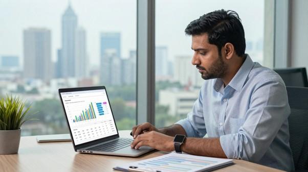 SEO professional conducting keyword research for a Hyderabad business